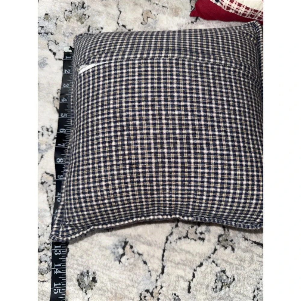 Set of 3 Patriotic American Themed Pillows Decorative Primitive Cottage USA Flag